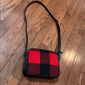 Red and Black Plaid Crossbody Bag